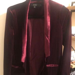 Cranberry velvet blazer